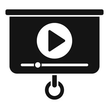 Video presentation icon on white background Illustrazione stock