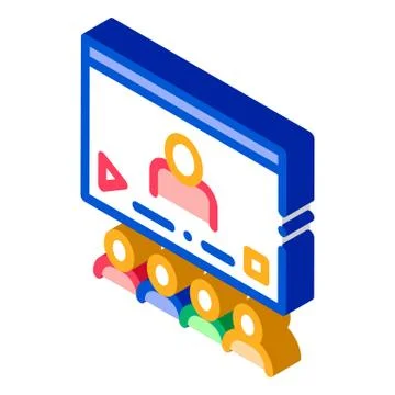 Video Presentation isometric icon vector illustration Stock Illustration
