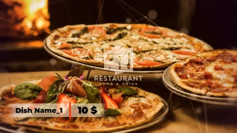 Video presentation menu - for cafe, restaurant, pub. Simple slide show for your 스톡 After Effects