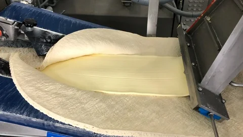 Video process of production of puff pastry and semi-finished products Stock Footage 99282323