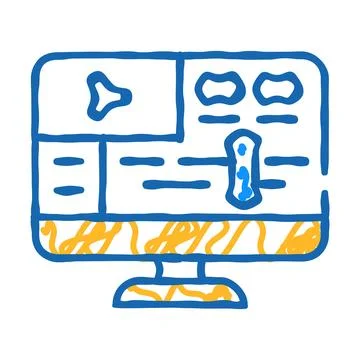 Video processing software icon doodle illustration Ilustração Stock