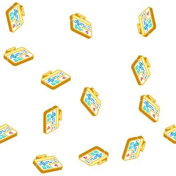 Video processing software isometric icon seamless pattern イラスト素材