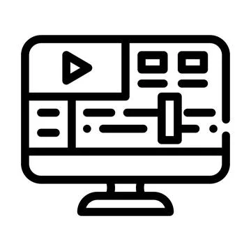 Video processing software line icon vector illustration Stock Illustration