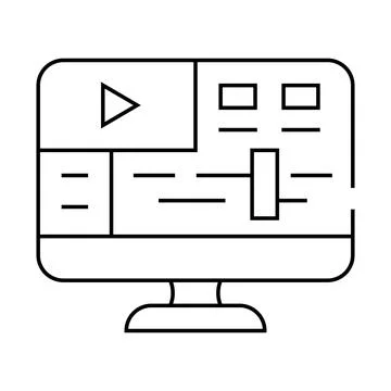 Video processing software line icon vector illustration Stock Illustration