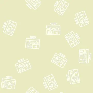 Video processing software line vector seamless pattern Stock Illustration