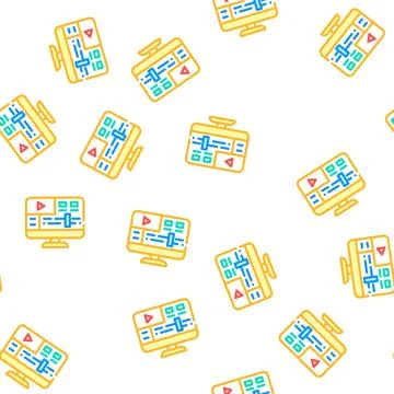 Video processing software vector seamless pattern Stock Illustration