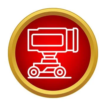 Video production camera on dolly icon Stock Illustration