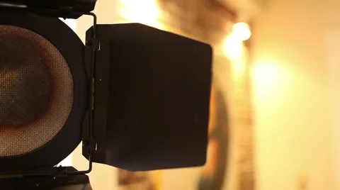 Video production light turns on, camera pan Stock Footage 40333891