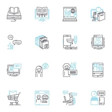 Video production linear icons set. Cinematography, Editing, Pre-production, Post 스톡 일러스트