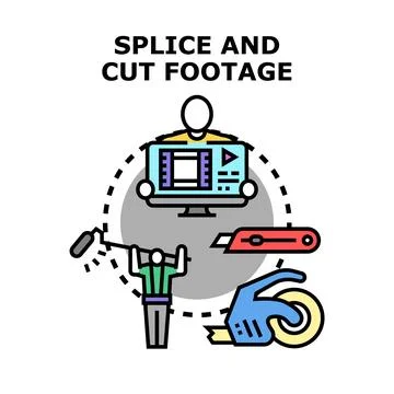 Video production process for editing and sound recording Stock-Illustration