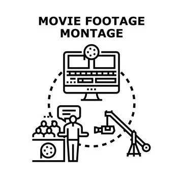 Video production process presenting editing and filming content 스톡 일러스트