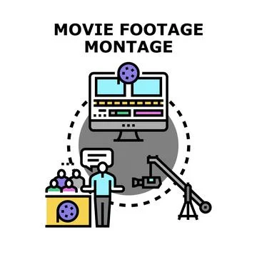 Video production process presenting editing and filming content Stock Illustration