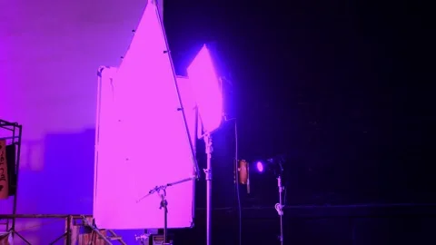 Video production studio lighting setup with diffuser softbox continuous light Video stock 301545300