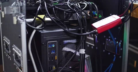 Video production studio switcher portable box recording live streaming Stock Footage 206282535