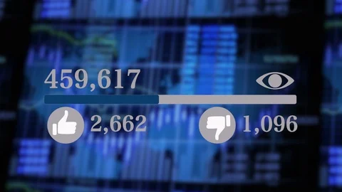 Video Progress Counter Bar Showing Views and Likes Stock Footage 86826628