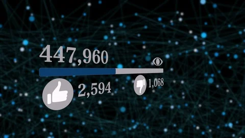 Video Progress Counter Bar Showing Views and Likes Stock Footage 86826791