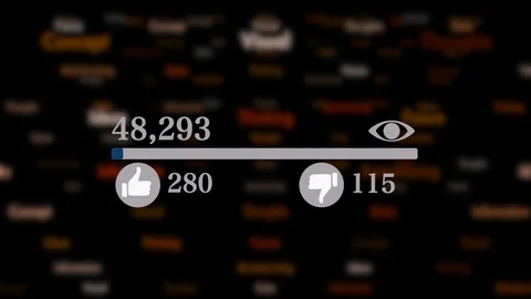 Video Progress Counter Bar Showing Views and Likes Stock Footage 86826887