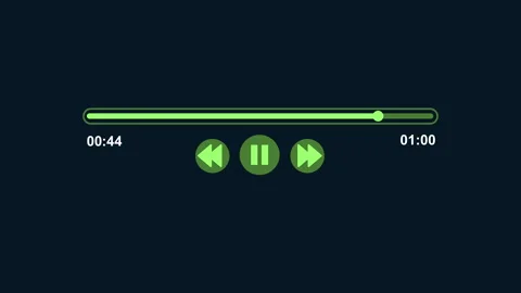 Video progress timeline bar, Audio music timeline bar moving 2d with alpha matte Stock Footage 336039184