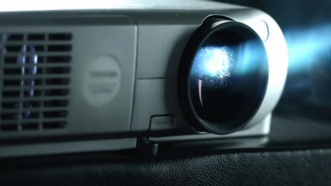 Video projector with beam Stock Footage 101645428