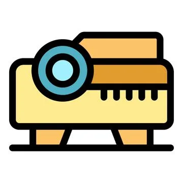 Video projector displaying exciting presentation on white background Stock Illustration