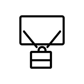 Video projector icon vector. Isolated contour symbol illustration Illustrazione stock