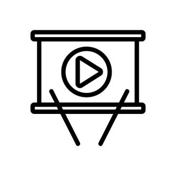 Video projector icon vector. Isolated contour symbol illustration 스톡 일러스트