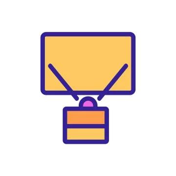 Video projector icon vector. Isolated contour symbol illustration Illustrazione stock