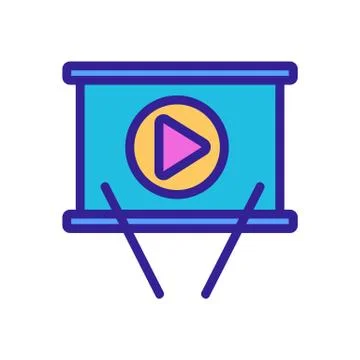 Video projector icon vector. Isolated contour symbol illustration Stock Illustration
