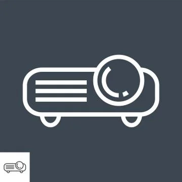 Video Projector Line Icon Stock Illustration