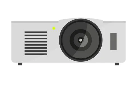 Video projector optical modern motion white flat Stock Illustration