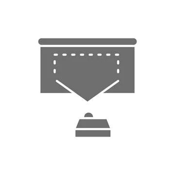 Video projector, presentation grey icon. Isolated on white background Stock Illustration