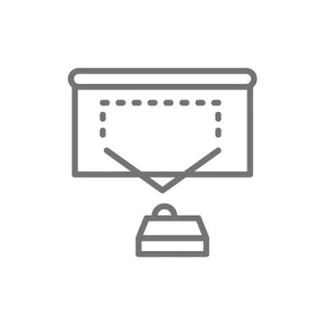 Video projector, presentation line icon. Isolated on white background Stock-Illustration