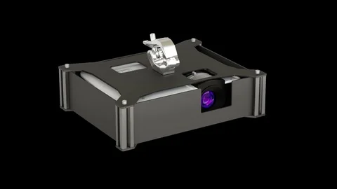 Video projector in projector case Stock Footage 71954666