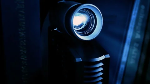 Video Projector Running in a Dimly Lit Classroom, Close-Up - 4K  Stock Footage 283102117