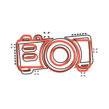 Video projector sign icon in comic style. Cinema presentation device vector c Ilustración de archivo
