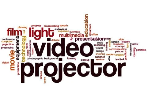 Video projector word cloud Stock Illustration