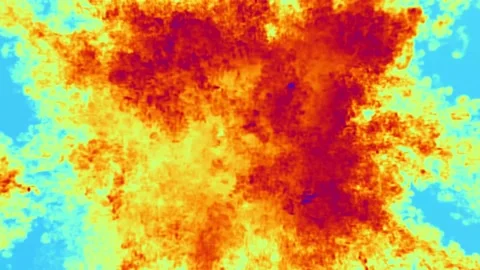 A video of a psychedelic explosion of toxic-bright colours against a black Stock Footage 239884046