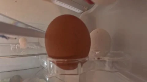 Video putting the eggs in the fridge. Vidéo 332800251