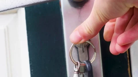 Video putting key inside lock. Stock Footage 341675061