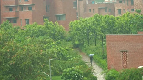 Video of rain falling Montage men walking with Umbrela Stock Footage 281246350