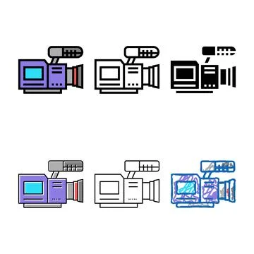 Video range camera color icon vector Illustrazione stock