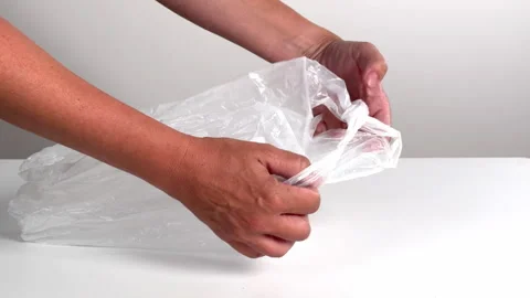  Video with real sound effect of Plastic bag crinkling squeezing Stock Footage 328601256