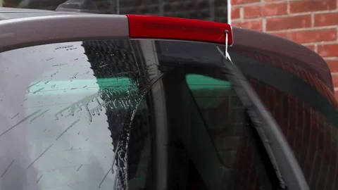 Video of rear windshield wiper moving. Stock Footage 341675123