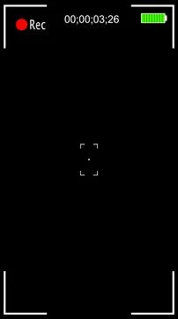 Video recoding smartphone screen on a black background. Illustrazione stock