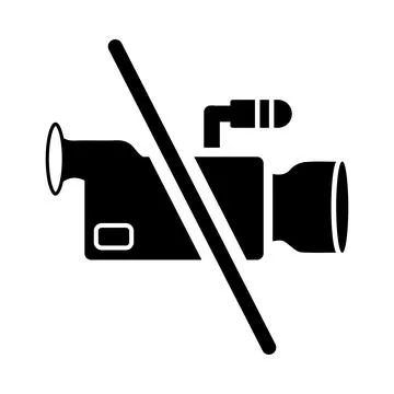 Video, record, not allow, sign, icon, no video shooting sign icon Stock Illustration