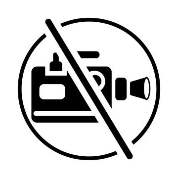Video, record, not allow, sign, icon, no video shooting sign icon Stock Illustration