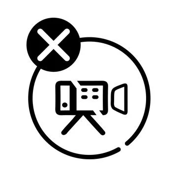 Video, record, not allow, sign, icon, no video shooting sign icon Stock Illustration