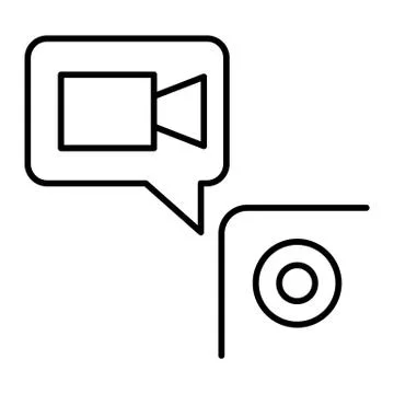 Video record on smartphone thin line icon. Recording on phone vector Stock Illustration