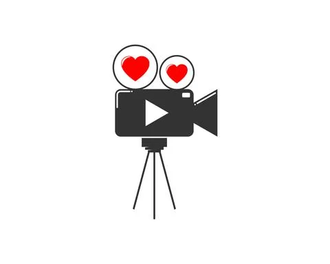 Video recorder camera with love inside Stock Illustration