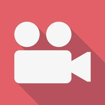 Video recorder icon in flat style red background Stock-Illustration